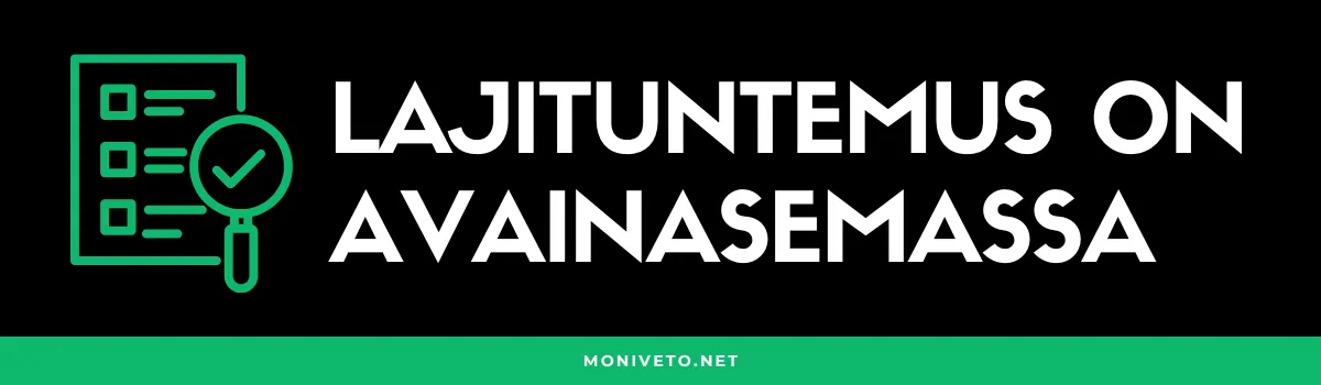 tulosveto lajituntemus on avainasemassa